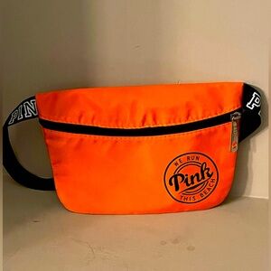 Victoria's Secret PINK Fanny Pack Neon Orange Adjustable We Run This Beach